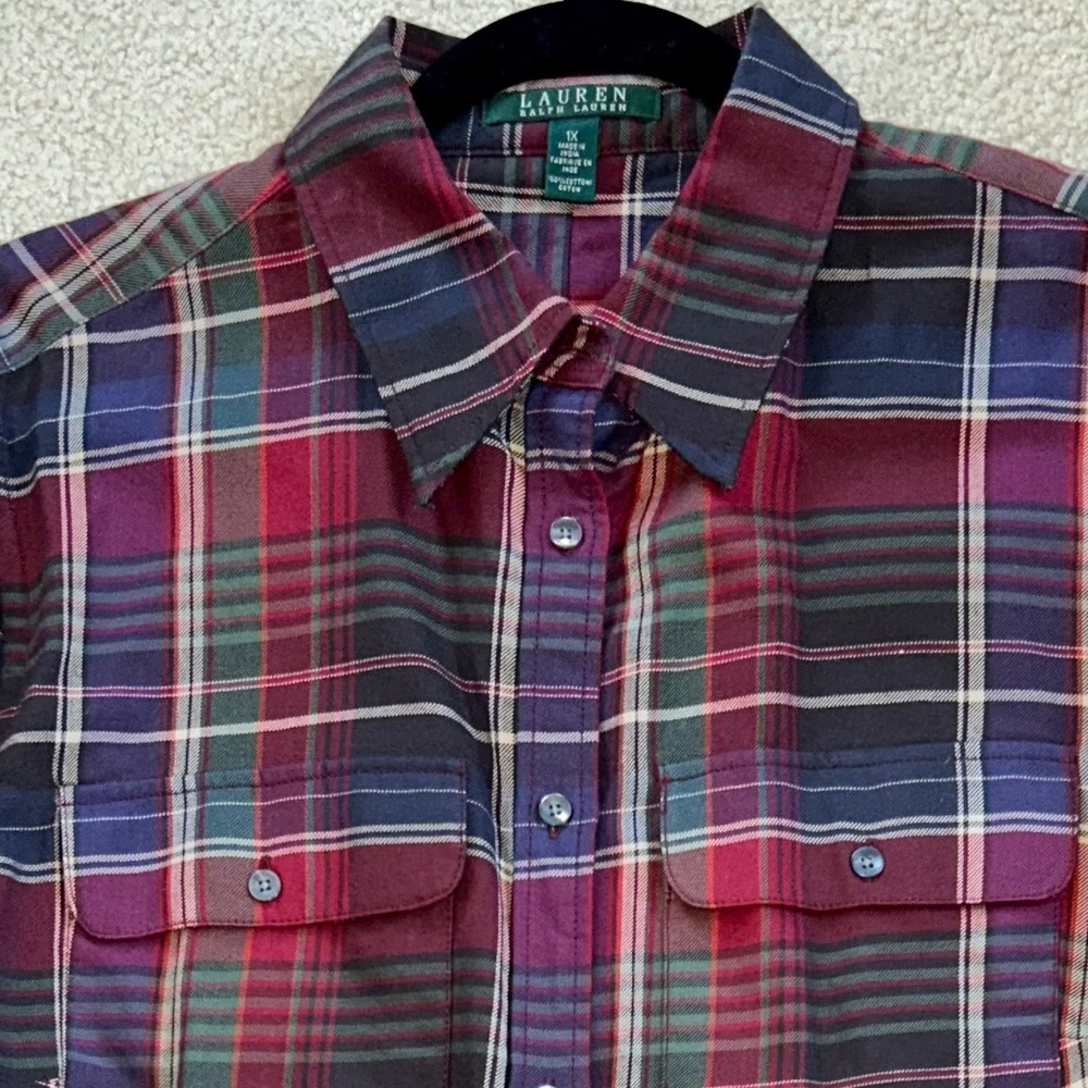 Ralph Lauren plaid button up 1X